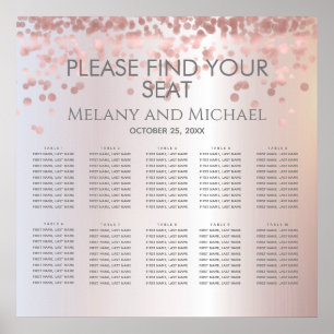 Poster Simple rose gold confetti metallic trendy elegant