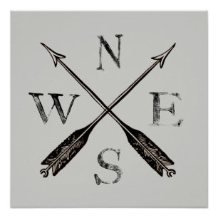 Poster simple Rustique Compass