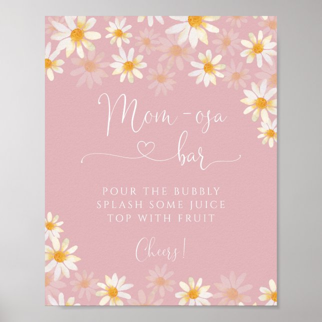 Poster simple Rustique Daisy Mom-osa Bar (Devant)