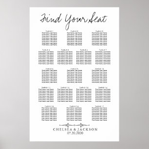 Poster Simple Seating Table Chart ( 17 )