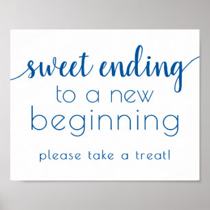 Poster Simple Sweet Terminer le nouveau début bleu fran
