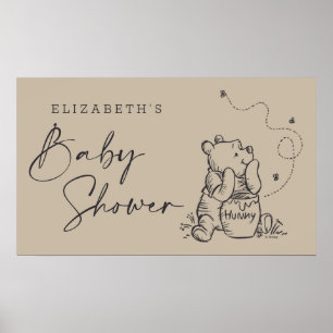 Poster Simple Winnie le Baby shower Pooh