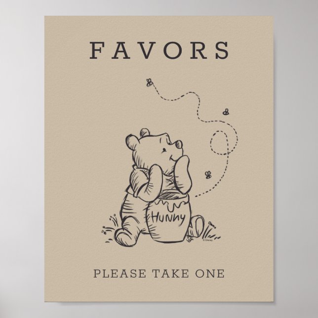 Poster Simple Winnie the Pooh Baby Shower (Devant)