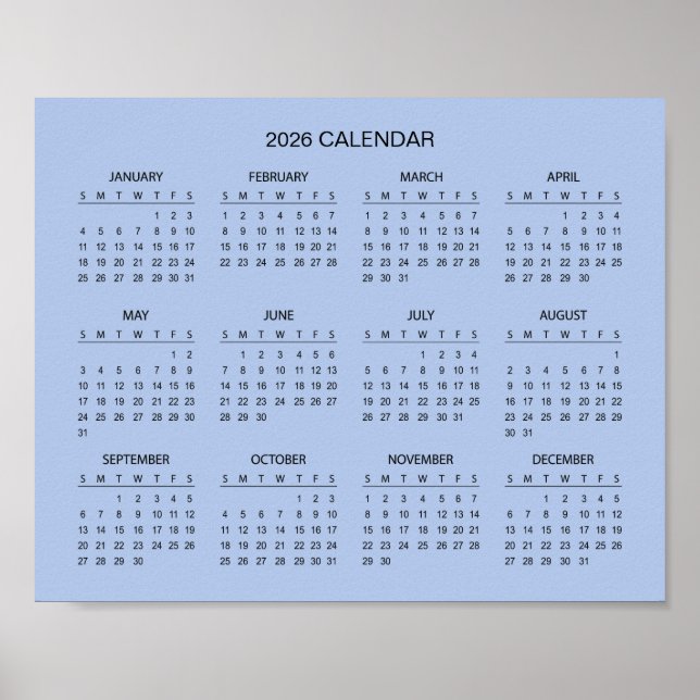 Poster Simple Yet Elegant 2026 Calendar |  (Devant)