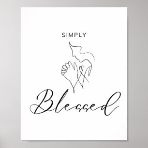 Poster Simplement Bénis Dessin Minimaliste Chrétien En Li