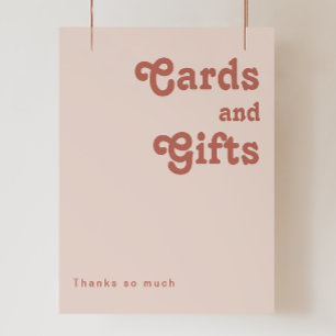 Poster Simples Vibes Rétro Cartes et Cadeaux Rose Pâle