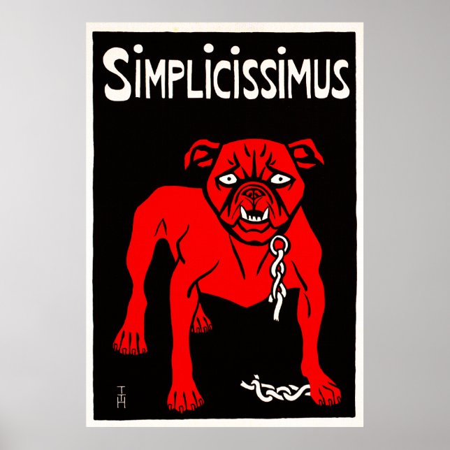 Poster Simplicissimus - Caricature Vintage pour chien (Devant)