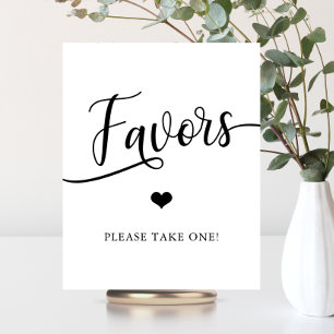 Poster Simplicité Élégant Mariage Douche FAVORS Signe
