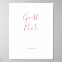 Simplicité Elegant Rose Gold Guest Book Signal