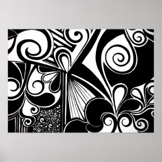 Poster Simplicité noire et blanche