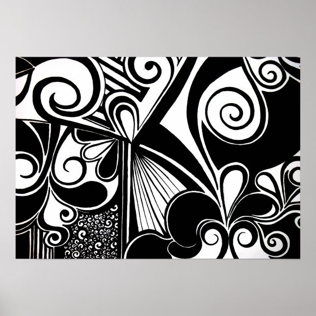 Poster Simplicité noire et blanche (Devant)