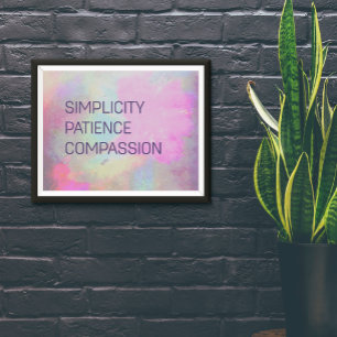 Poster Simplicité Patience Compassion