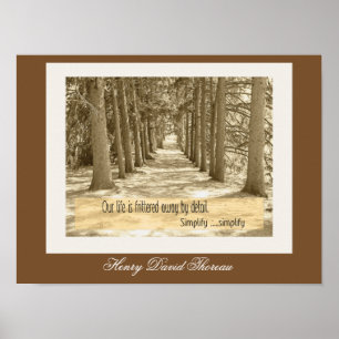 Poster Simplify Simplify -- Thoreau quote - art print