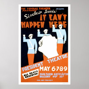 Poster Sinclair Lewis Play 1937 WPA
