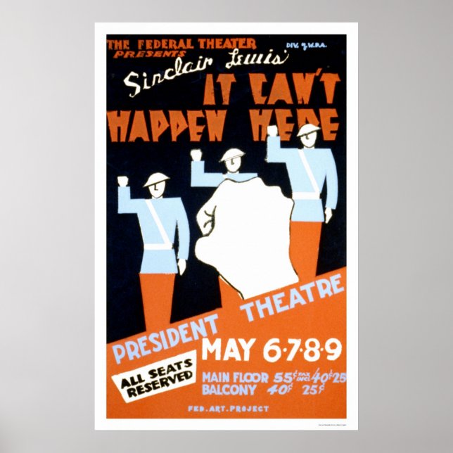 Poster Sinclair Lewis Play 1937 WPA (Devant)