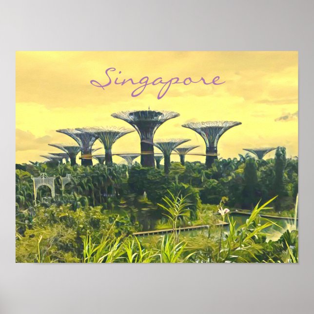 Poster Singapore Gardens by the Bay imprimer de voyage (Devant)