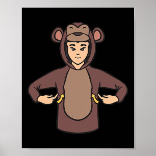 Poster Singe ASL Geste main sourde Acteurs de perte d'aud