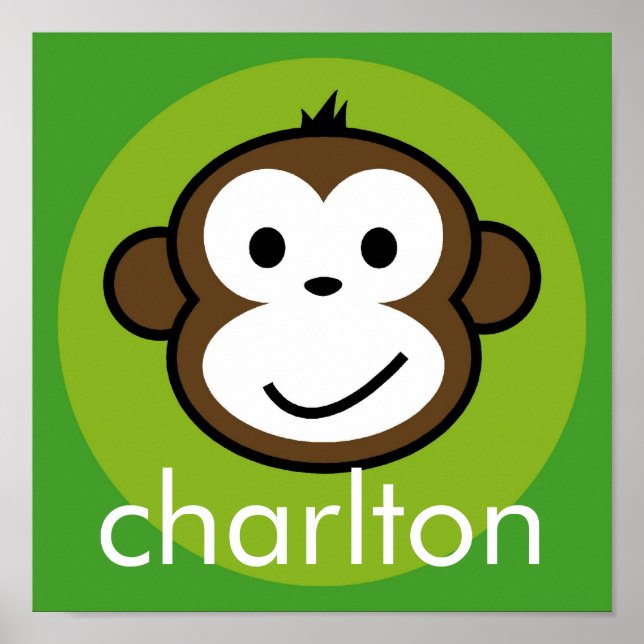 Poster Singe Cheeky Personnalisé [citron+vert] (Devant)
