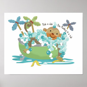 Poster Singe dans la salle de bain à remous Art Imprimer 