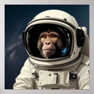 Poster singe de singe dans l'espace