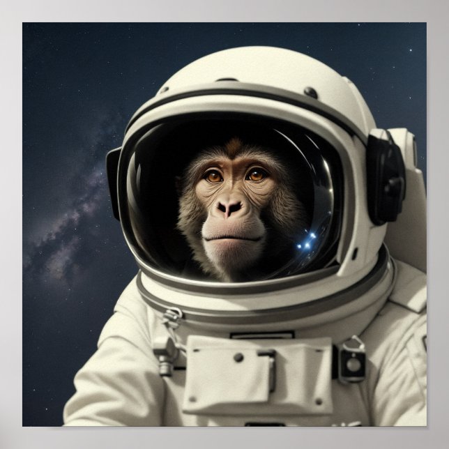 Poster singe de singe dans l'espace (Devant)