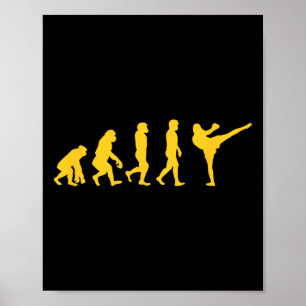 Poster Singe humain drôle évolution de gorille karaté box