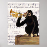 Singe Jouant à la trompette