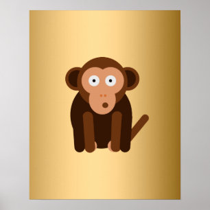 Poster Singe mignon personnalisé