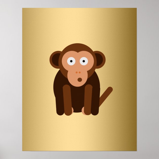 Poster Singe mignon personnalisé (Devant)