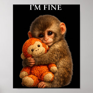 Poster Singe poing bébé mignon animal drôle