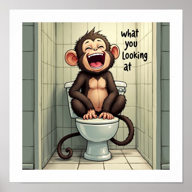 Poster Singe souriant (Devant)