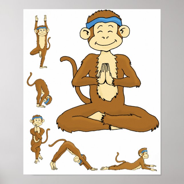 Poster Singe yoga (Devant)