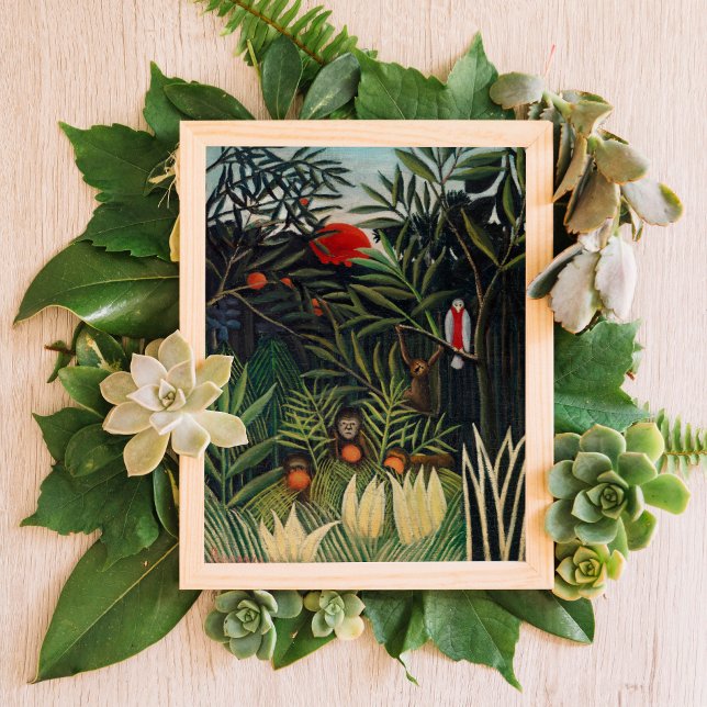 Poster Singes et perroquets dans la Forêt Vierge (Créateur téléchargé)