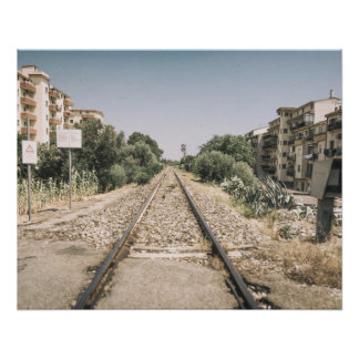 Poster Single Railway Track in Southern Italy