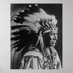 Poster Sioux de cygne blanc Chef amérindien