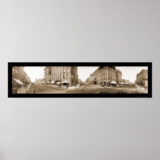 Poster Sioux Falls SD Streets Photo 1907 (Devant)