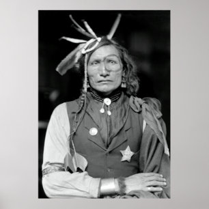 Poster SIOUX WARRIOR IRON WHITE MAN c. 1900