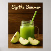 Sip Summer - Green Apple Juice Wall Art Imprimer