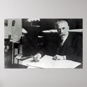 Poster Sir Edward Elgar travaille sur une partition d'orc