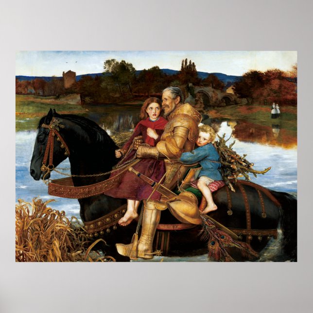 Poster Sir Isumbras à la Ford c. 1857 par John Millais (Devant)