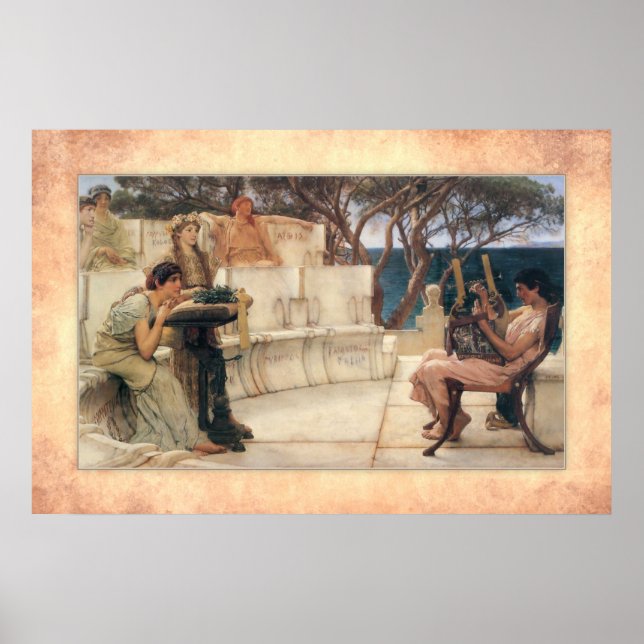 Poster Sir Lawrence Alma-Tadema - Sappho et Alcaeus (Devant)