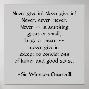 Poster Sir Winston Churchill Quotation by SRF