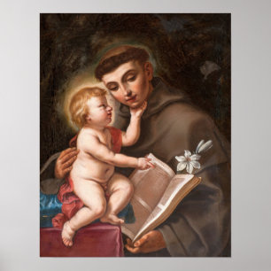 Poster Sirani - Baby Jesus Et Saint Antoine De Padoue