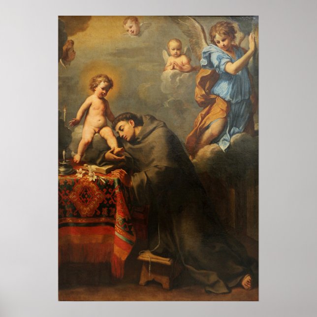Poster Sirani - St. Anthony En Adoration De L'Enfant (Devant)