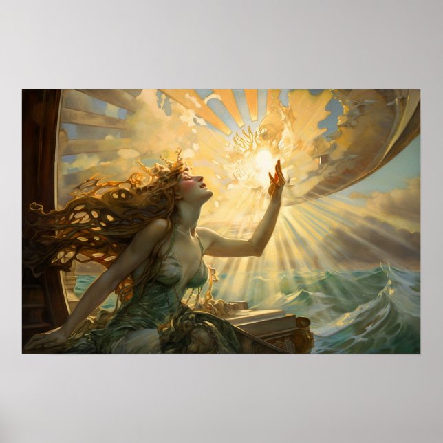 Poster Sirène célébrant l'affiche du soleil (Devant)