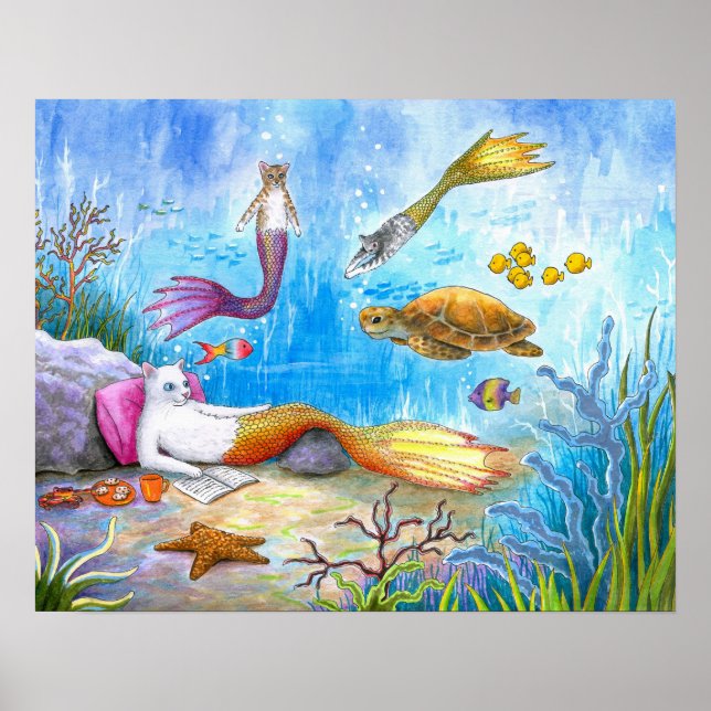 Poster Sirène de chat 31 (Devant)