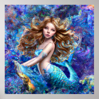 Sirène de la déesse de la mer Nymphe Siren sous l'