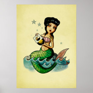 Poster Sirène de reggae de la vieille école