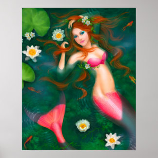 Poster Sirène d'Imaginaire-affiche dans l'eau, dans le la
