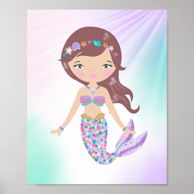 Poster Sirène lunatique Pépinière pour enfants (Devant)